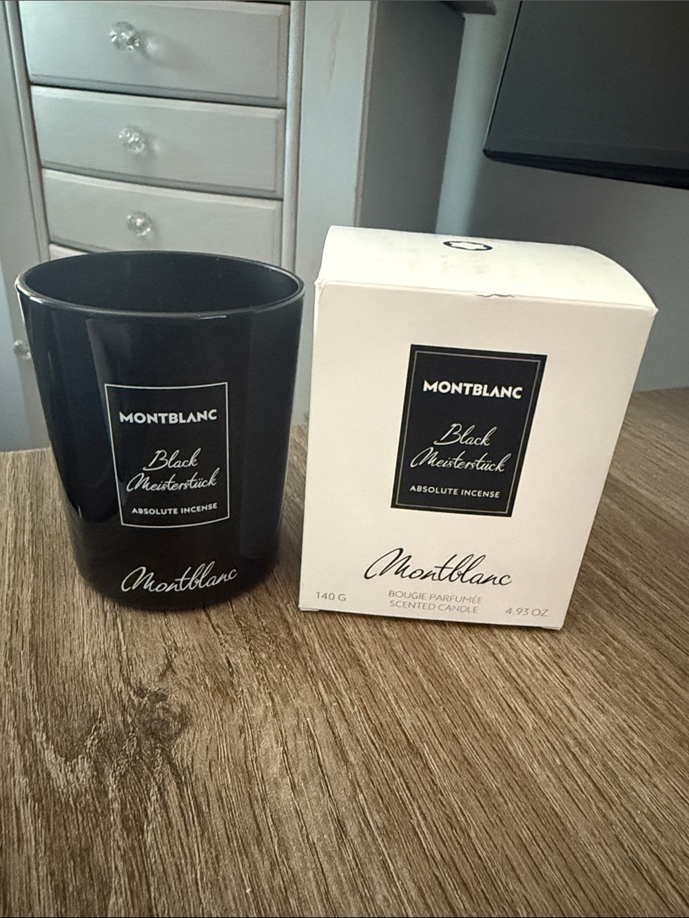 Montblanc Black Scented Candle with White Branded Box